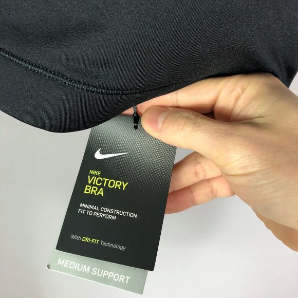 Nike Women's Victory Compression Sports Bra Black/White Size Small - Picture 5 of 9